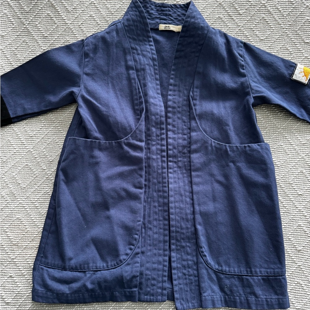 Bandy Button Blue Kimono-Style Jacket - Picture 2 of 4